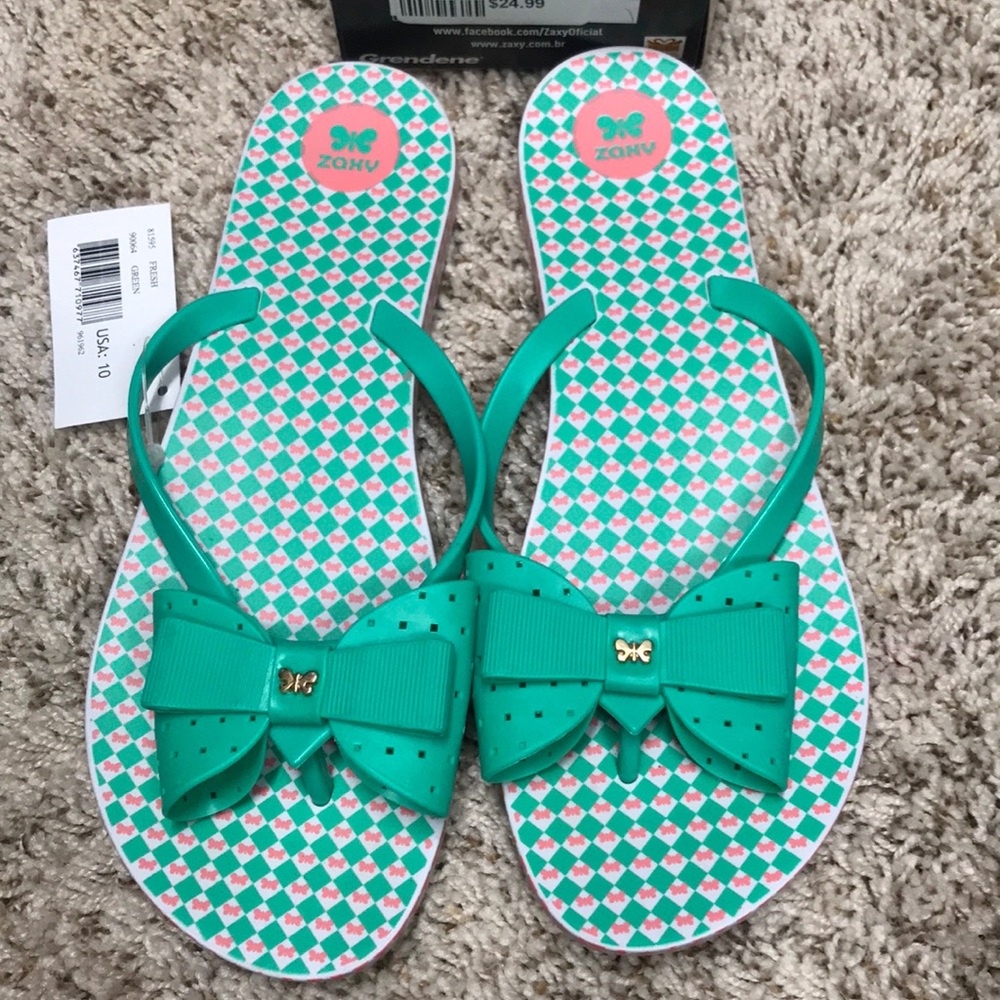 Zaxy Green Bow sandals